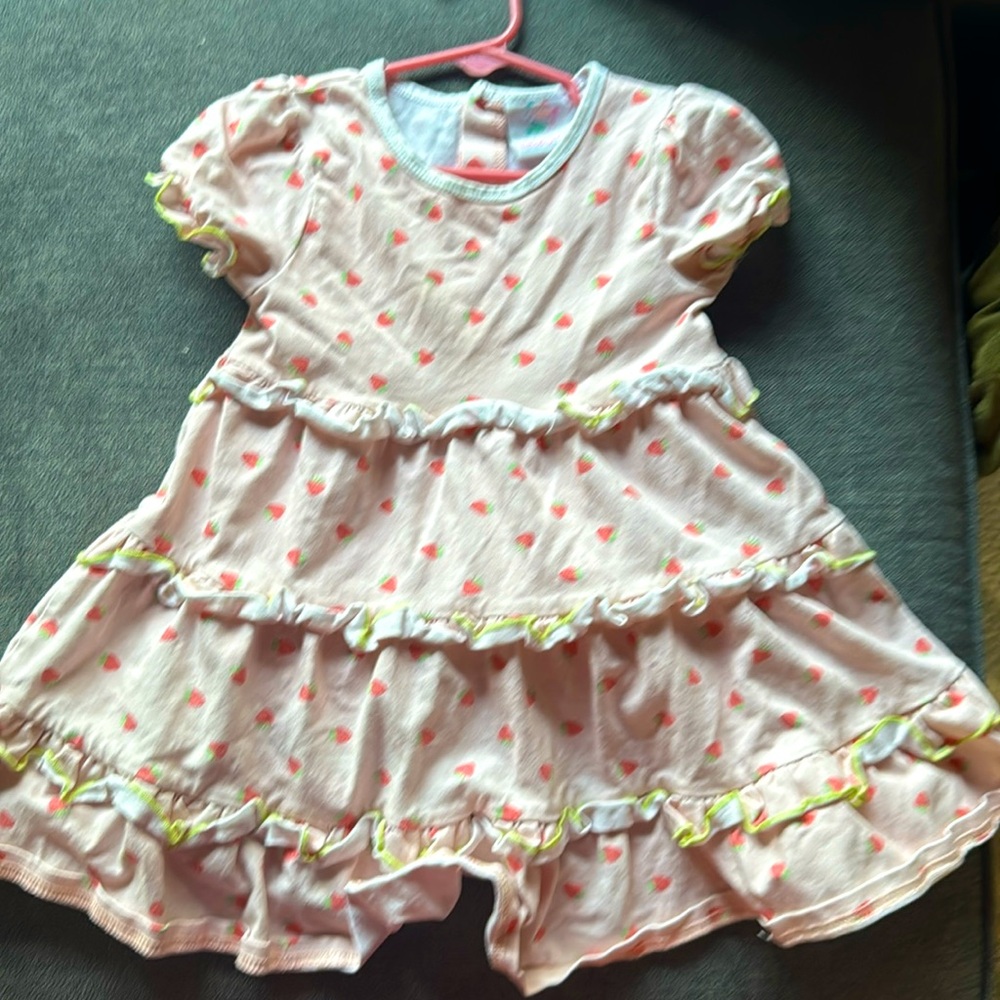 Stitchy Fish Strawberry Dress - 4 and 5